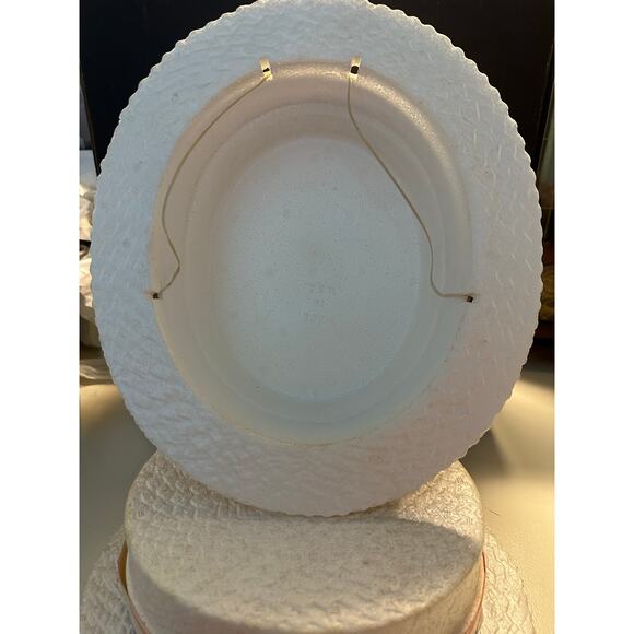 2 Styrofoam Hats Red White Blue Campaign July 4th Line Paper Ribbon Vintage - Picture 5 of 6